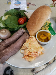Beef Ploughmans served in our Cafe